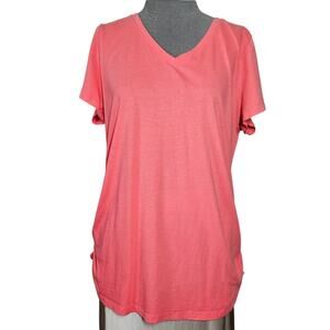 V Neck Maternity Cotton Blend Tee Size Large
